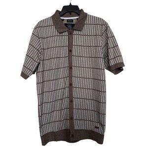 Buffalo David Bitton Men’s Sz L Knit Contrast Button Up Shirt/Sweater